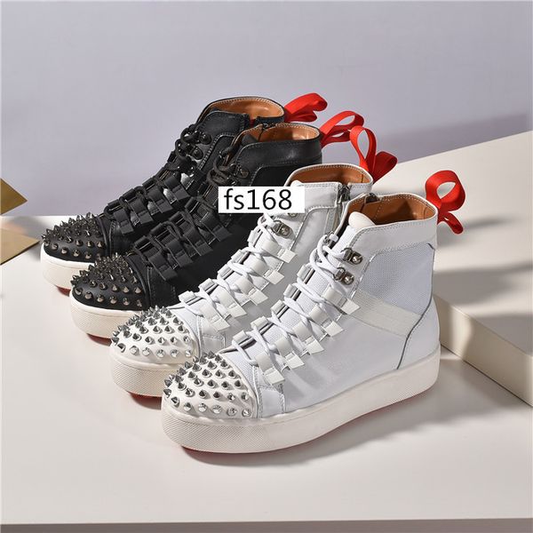 

with box new krystal spike sock donna flat sneakers designer mens red bottoms shoes womens rivet spiky sock junior spikes flat shoes size 36, Black