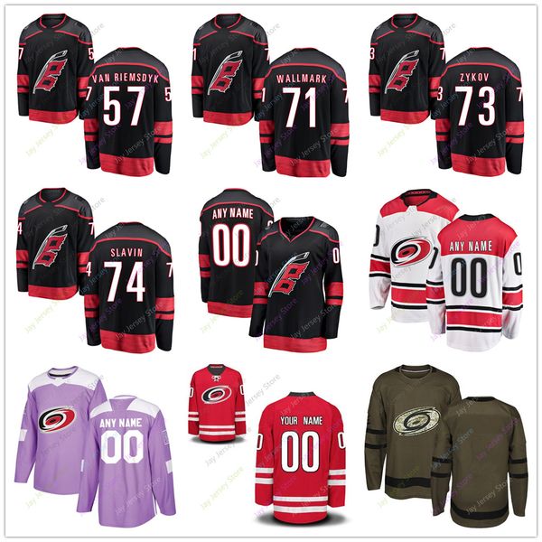

Trevor van Riemsdyk Lucas Wallmark Valentin Zykov Jaccob Slavin Jersey 2019 Men Women Youth Kid Winter Classic Carolina Hurricanes Salute to