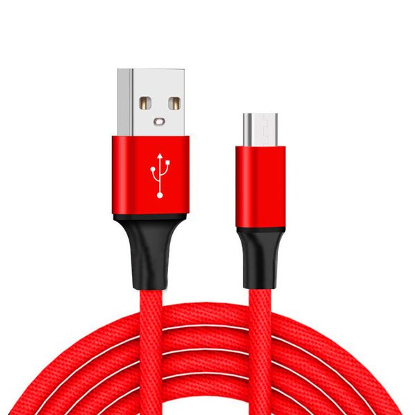 

2a braided cloth charging cable cord for android type-c samsung phone huawei xiaomi fast charger date sync