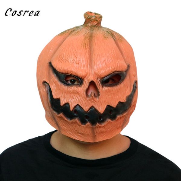 

halloween terror pumpkin mask cosplay costume halloween scary horrible latex masks props carnival party costumes men woman, Black;red
