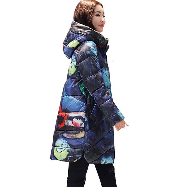 

ukraine hooded printed heavy winter bottom cats jas women long jas new plus size wet jackets casual women's park 402, Black