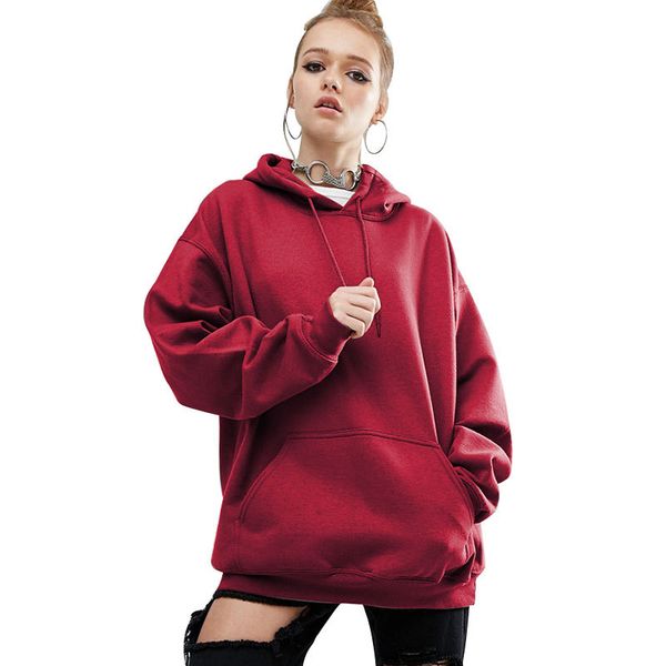 

women cotton hoodies sweatshirts female autumn warm thick long coat ladies casual woman hip-hop sweatshirt outfits outwear, Black