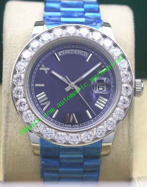 

3 colors luxury watches roman bigger diamond bezel watch chest 228348 41mm automatic fashion men's watch wristwatch, Slivery;brown