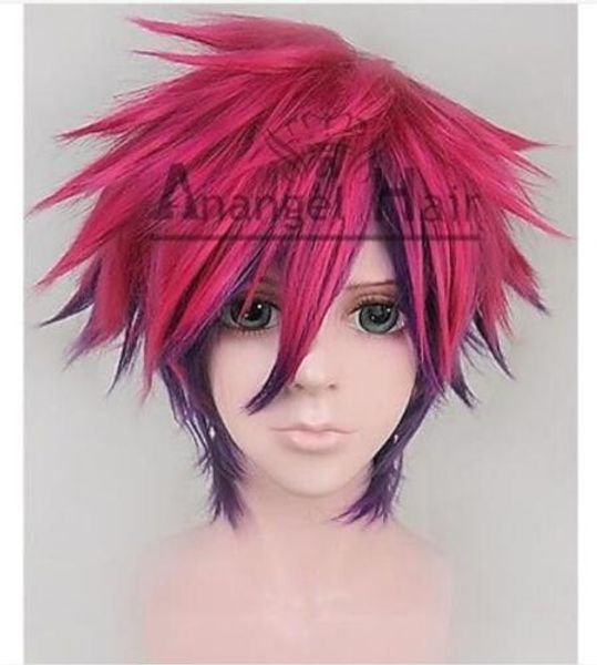 

no game no life sora cosplay wig event synthetic rose mix purple short straighta, Black