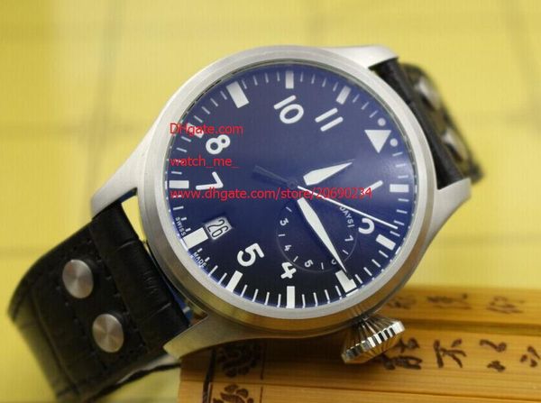 

factory supplier wristwatches iw500402 7 day automatic movement mens watch watches 47mm pilot no chronograph black dial, Slivery;brown