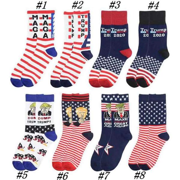 

president middle maga trump letter stockings striped stars us flag knit sports socks stockings maga sock party favor zza2267 50pcs