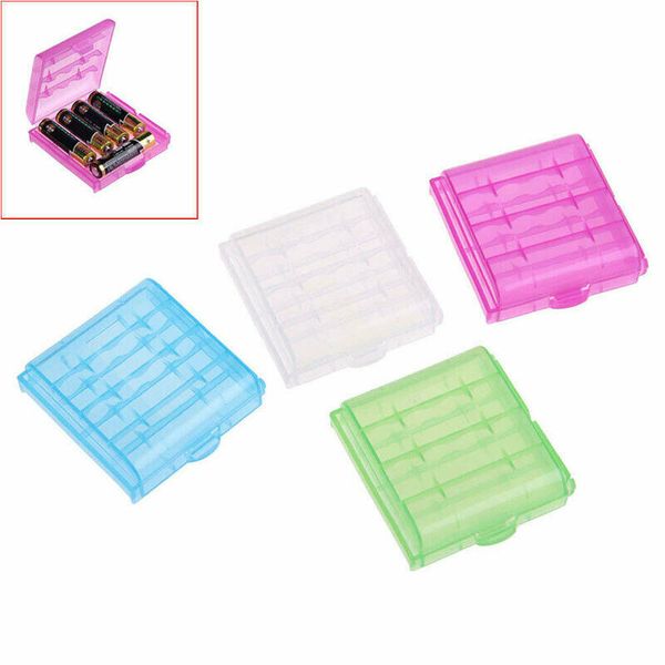 

new 4x plastic case holder storage box cover for 10440 14500 aa aaa battery
