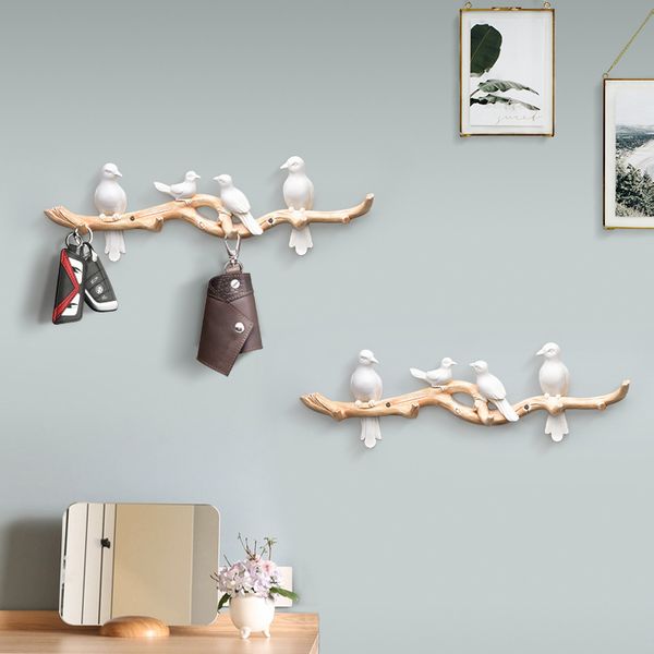 

nordic wall hanger resin birds crafts key clothes wall door hook racks hanging ornaments christmas wedding gifts decoration