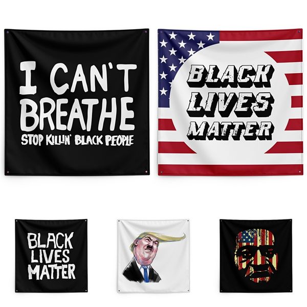 

150*150cm i cant breathe blanket trump printing tapestry black lives matter household wall banner #qa21074