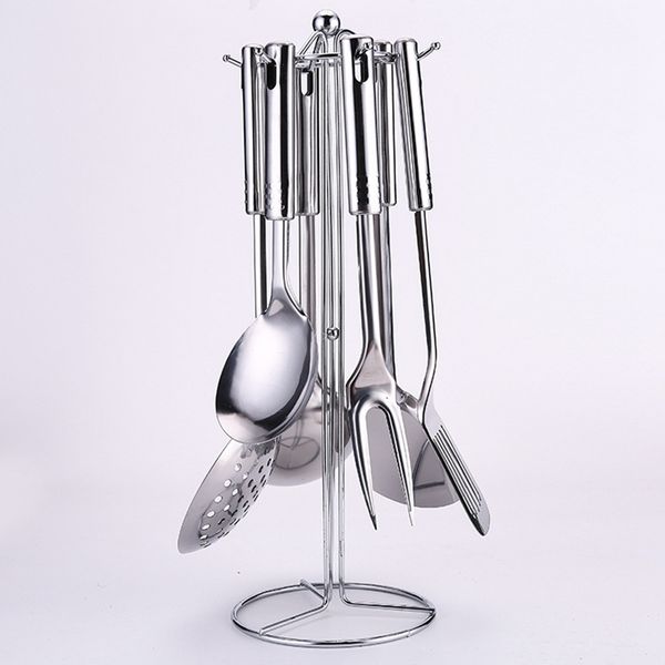 

stainless steel cooking tool set colander spatula shovel spoon kitchenware gadgets 7 pieces home kitchen accessories set