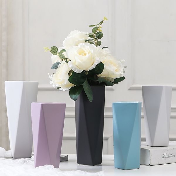 

new nordic small fresh ceramic vase ins vase blue white purple gray flower vase nordic decoration home