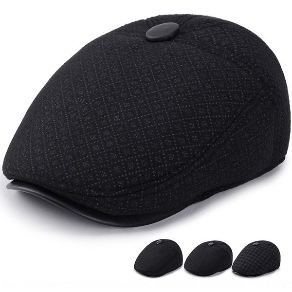 

forward hat day men's outdoor keep warm leisure cap with ear protection thickened old man warm hat, Blue;gray