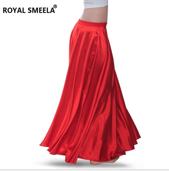 

720 degree belly dance costumes senior satin big belly dance suit women dancing skirts dress 11 colors b-6828, Black;red