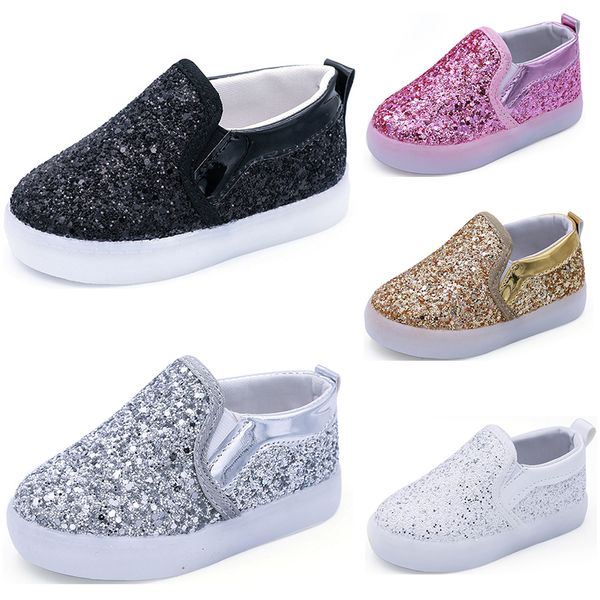 

new arrival kids shoes running shoes black gold silver white boys and girls cute athletic sport sneaker size 21-30, White;red