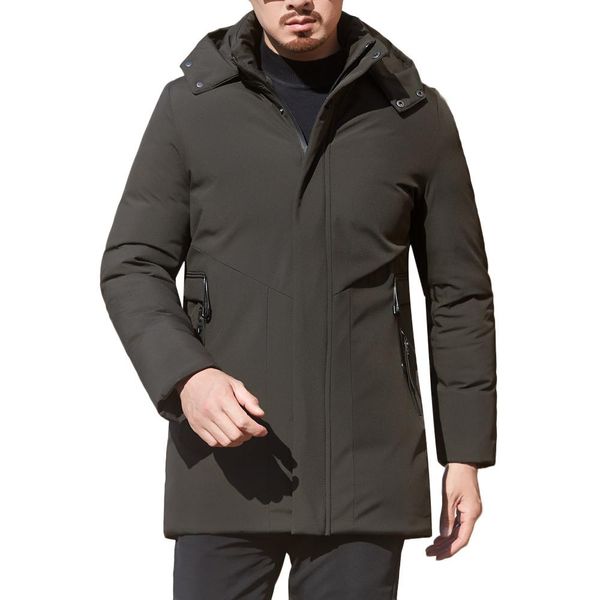 

jaycosin fashion design new men's autumn winter pure color pocket zipper hooded jacket winter coat men, Black