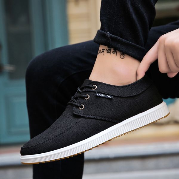 

summer shoes men sneakers 2019 new fashion breathable canvas men shoes non-slip sneakers casual man, Black