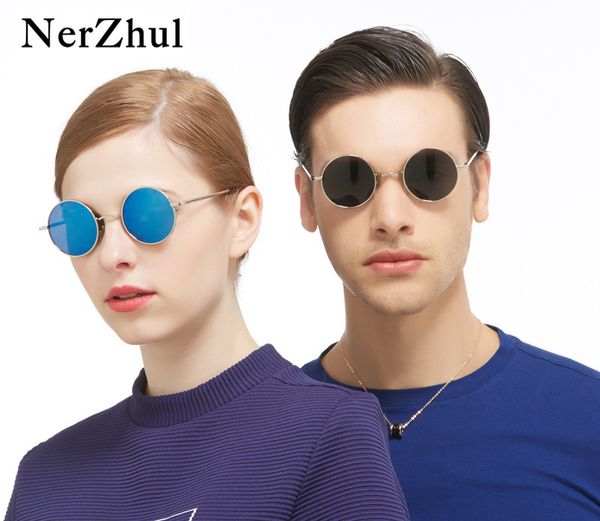 

fashion blue polarized sunglasses retro black round sunglasses man women vintage gothic silver sun glasses male female, White;black