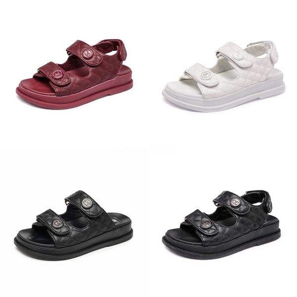 

women fashion wild beach shoes snake totem three-layer non-slip outdoor sandals flat bottom ladies slippers bk052 y200405#709, Black