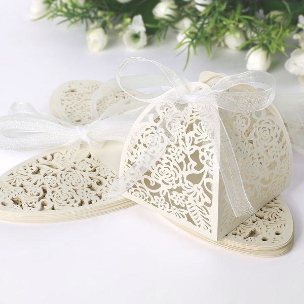 

50шт белый выдалбливают коробки конфет свеча абажур свадебная вечеринка сувениры