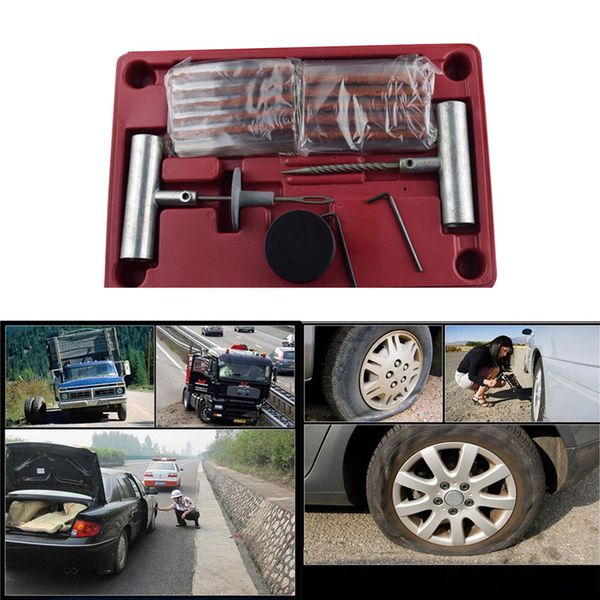 

carprie tire repair tools universal tire repair kit to fix punctures and plug flats 35-piece pack for car truck motorcycles je19