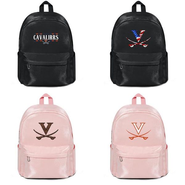 

вирджиния кавальерс баскетбол леопардового логотип мода спортивный wool, плечо рюкзак, дизайн ретро персонализированный многоразовую строку