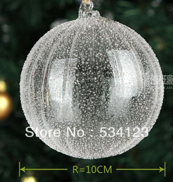 

5*dia10cm handmade glass christmas balls with snows particulate, xmas tree ornaments/pendant/christmas glass ornament
