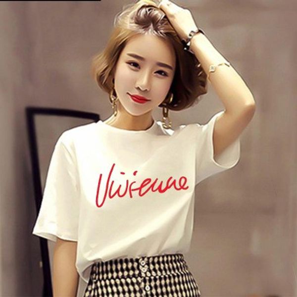 

new summer white t-shirt loose sleeves women t-shirt