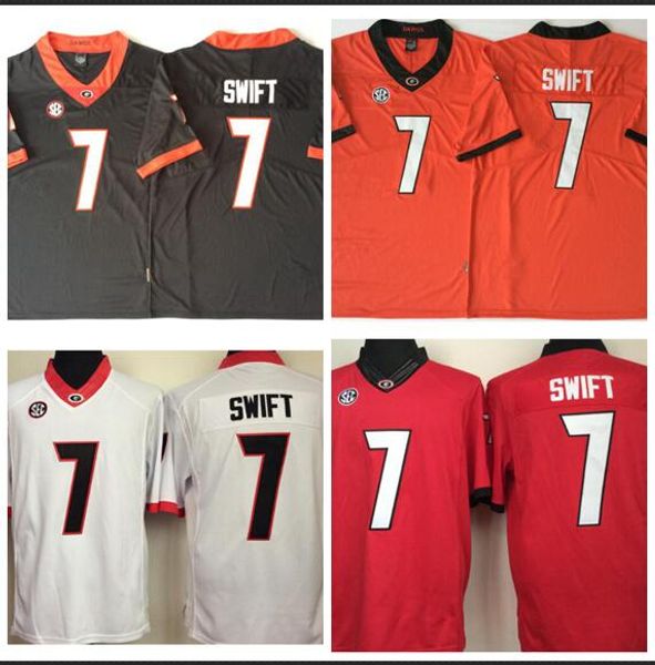 

mens georgia bulldogs d'andre swift stitched name&number american college football jersey size s-3xl, Black;red