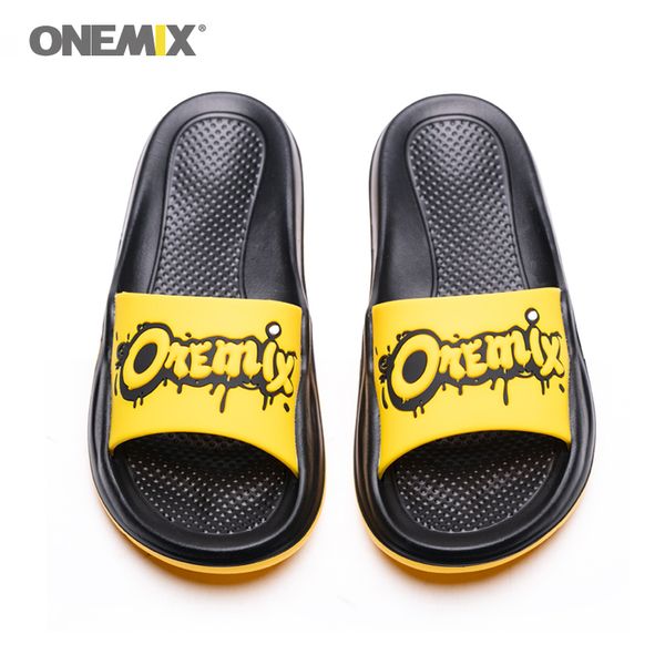 

onemix sandals men 2019 summer couple slippers personality graffiti skin-friendly indoor outdoor women wading flats beach shoes