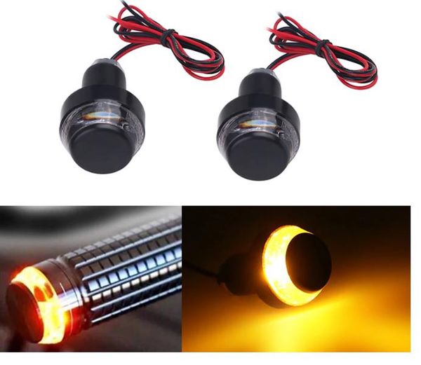 

2pcs motorcycle turn signal led light indicator blinker handle bar end handlebar led waterproof