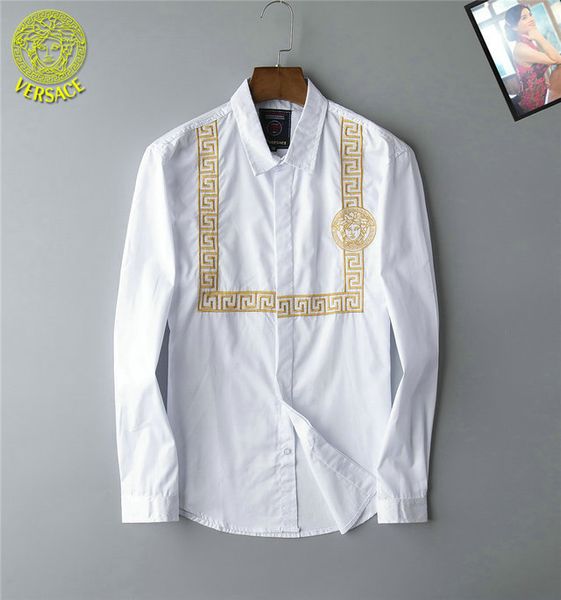 

medusa italian brand jacket mens designer shirt high end embroidered shirt slim tshirt fashion long sleeved tshirt casual shirt, White;black