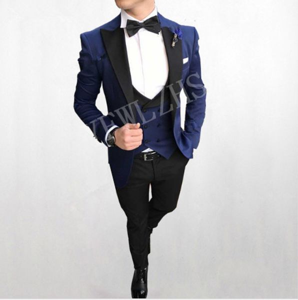 

custom made tuxedos groom wedding men suits mens wedding suits tuxedo costumes de smoking pour hommes men(jacket+pants+tie+vest) b135, Black;gray