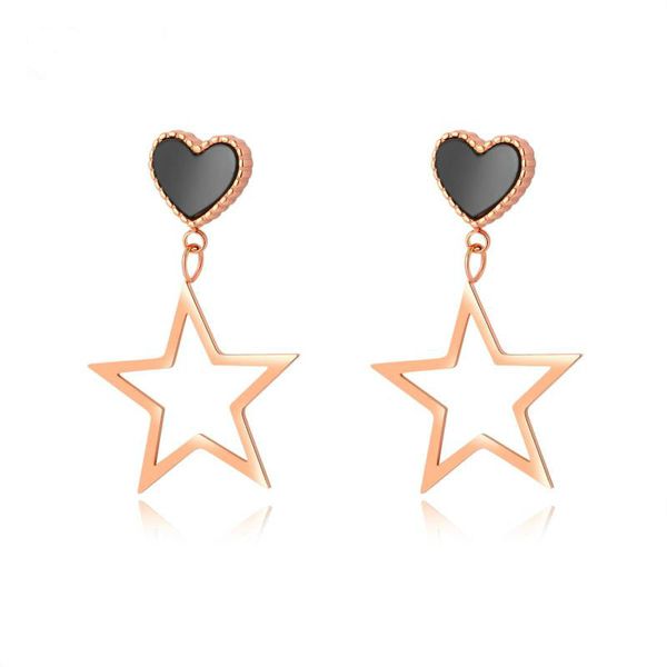 

oumart woman korean vintage earrings,wild sweet love,geometric hollow star five-pointed star earrings,jewelry earrings, Golden;silver