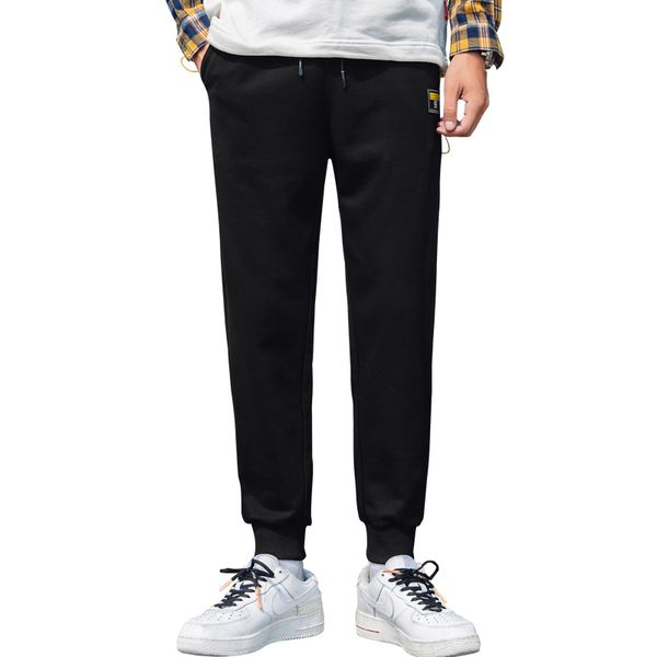 

men pants men sweatpants winter pants mens winter trends plus velvet, Black