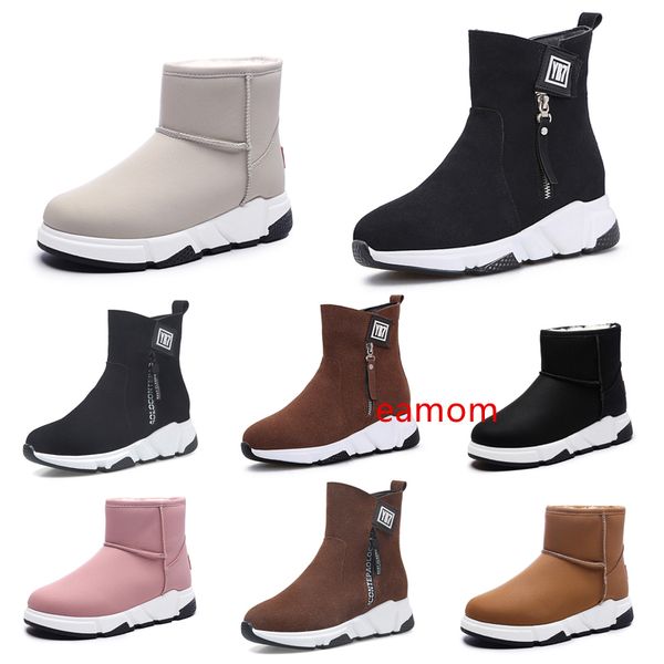 

2020 скидка небрендовые зимние женские сапоги тройной черный красный бежевый коричневый замшевые зимние ботильоны согреться 35-40 стиль 14 р, Black