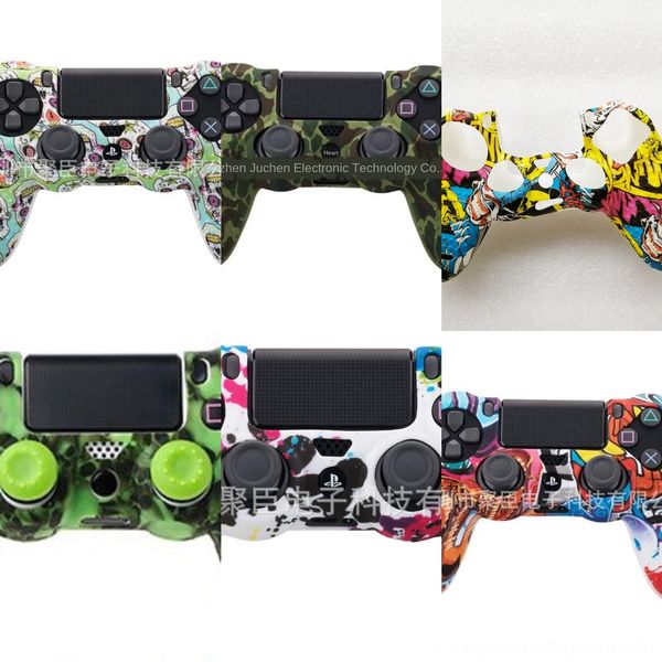 

nzknr cover ps4 controller protective silicone controller case skin for for playstation 4 slim pro camouflage grips joystick caps