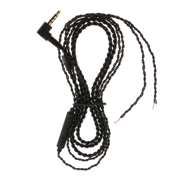 

3.5mm jack diy earphone audio cable w/ mic headphone repair