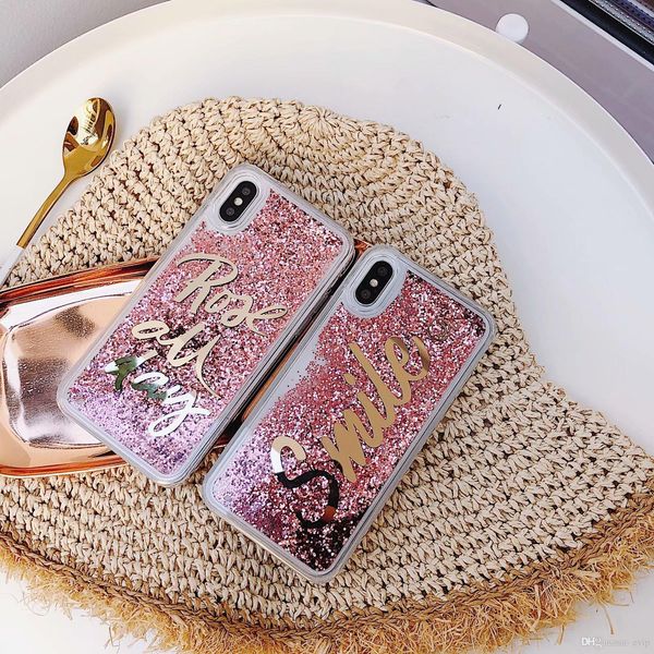 

highquality new quicksand shell fashion mobile phone case for iphone xs max xr x 6 7 8 tpu case phone cover full protect " smile