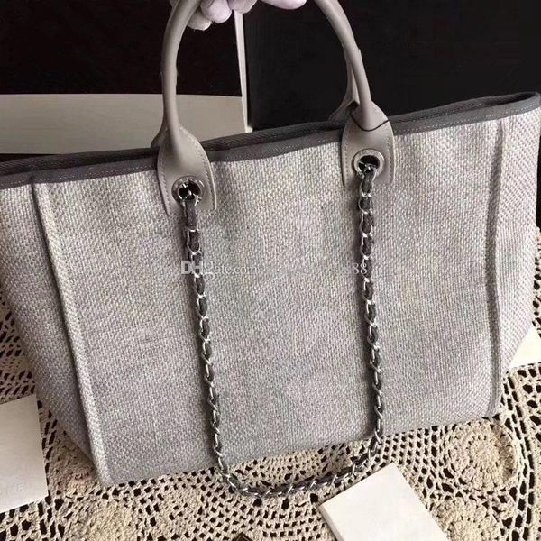 

2019 new luxury classic chain beach bags mummy bag designer handbags purse calf leather handle the original fabric pure cotton inner lining
