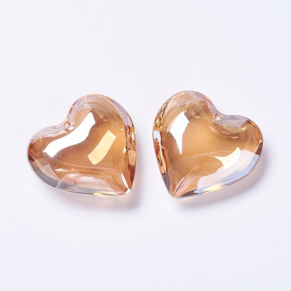 

20pcs glass charms heart pendants necklaces for diy jewelry making 42x435x15mm hole 2mm f60 beautiful necklaces pendants supplies, Silver