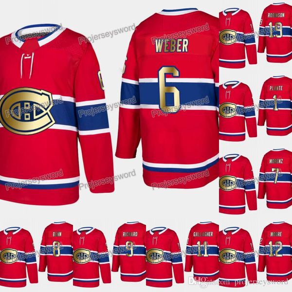 

Montreal Canadiens Shea Weber 2019 Gold Limited Jersey Doug Harvey Howie Morenz Jordie Benn Maurice Richard Brendan Gallagher Hockey Jerseys