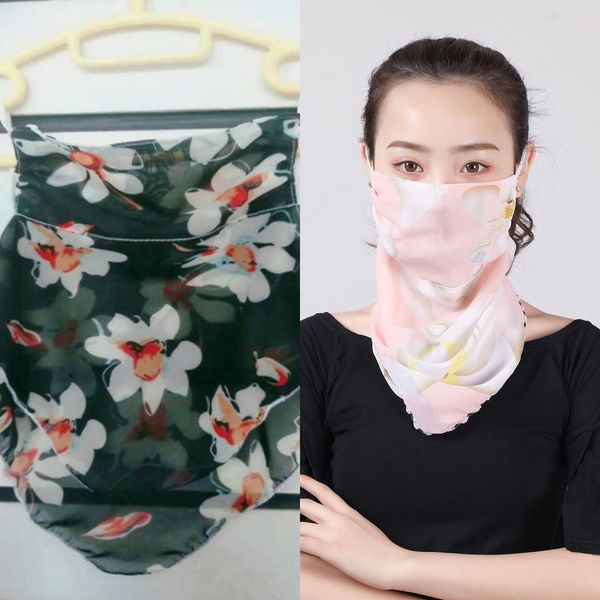 

ctxhr summer face neck protection thin scarf breathable face full chiffon veil sun protection mask scarf masks for hiking, Black