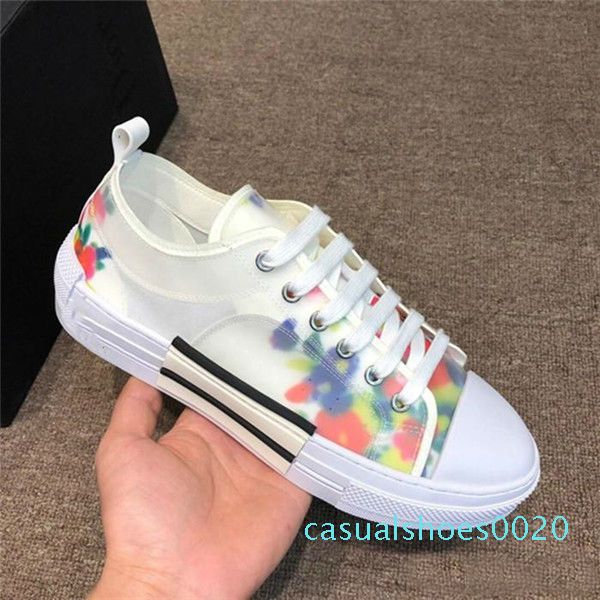 

19ss flowers technical canvas b23 b24 high sneakers in oblique men brand b23 designer shoes women fashion sneakers qa20, Black