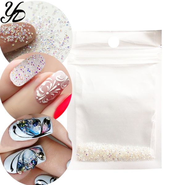 

yiday 1bag 3g tiny mini colorful ab crystal rhinestones nail art decoration manicure pointed pixie glass 3d gem diy jewelry lady, Silver;gold