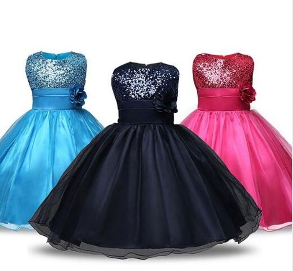 

4-12 Years Old Teenager Girl Sequined Wedding Party Princess Christmas Dress For Girl Kids Costume Cotton Baby Children Cllothing XF82