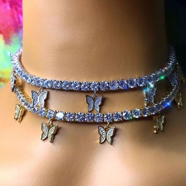 

siscathy fashion trendy sweet romantic butterfly dangle necklace for women bridal wedding daily clear cubic zircon high quality, Silver