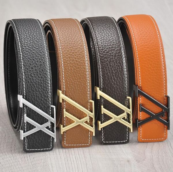

men's and women's fashion classic smooth buckle business leather belt, designer packaging gift box, delivery, Black;brown
