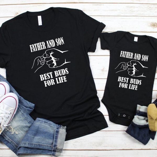 

отец и сын fist bump рубашка мода письмо папа и ребенок matching 2020 футболка fathers day подарок семья matching одежда, Blue