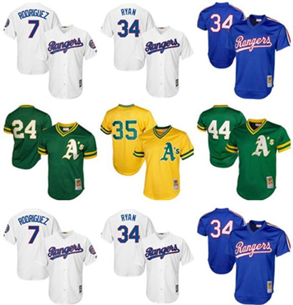 

Men's Oakland 24 Rickey Henderson 34 Nolan Ryan Baseball Jersey 35 Rickey Henderson 44 Reggie Jackson Stitched jerseys