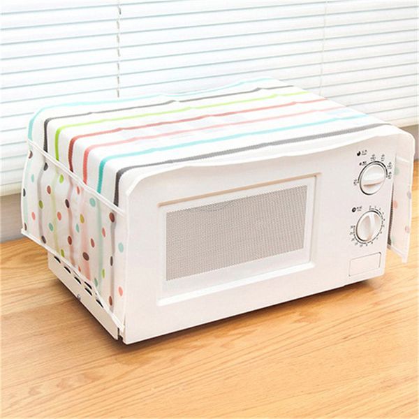 

home waterproof oil microwave oven cover dust double pockets kitchen tool